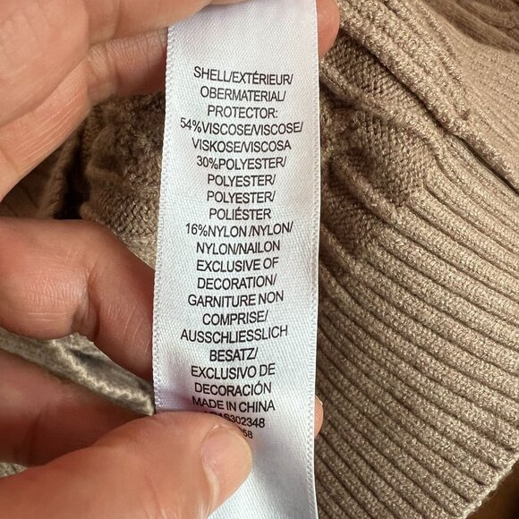 Adrianna Papell Pearl Button Braid Sweater Knit Cardigan SMALL in Heather Frappe - Picture 6 of 9